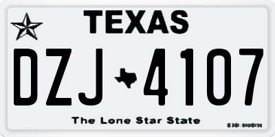 TX license plate DZJ4107