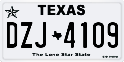 TX license plate DZJ4109
