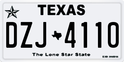 TX license plate DZJ4110