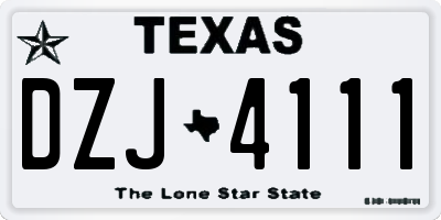 TX license plate DZJ4111