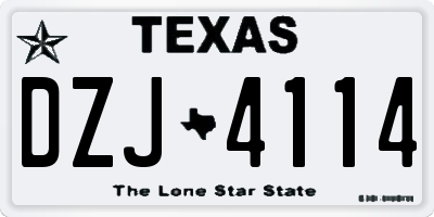 TX license plate DZJ4114