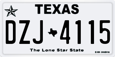 TX license plate DZJ4115
