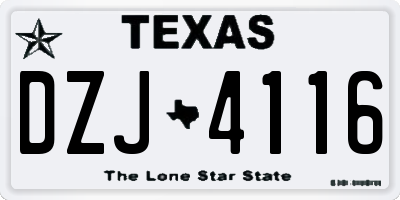 TX license plate DZJ4116