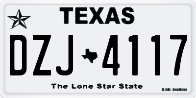 TX license plate DZJ4117