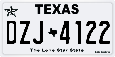TX license plate DZJ4122
