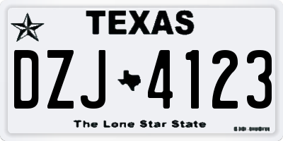 TX license plate DZJ4123
