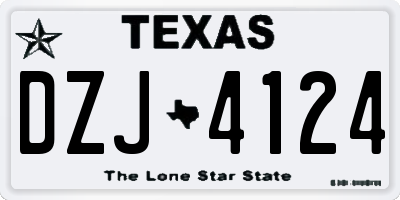 TX license plate DZJ4124
