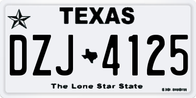 TX license plate DZJ4125