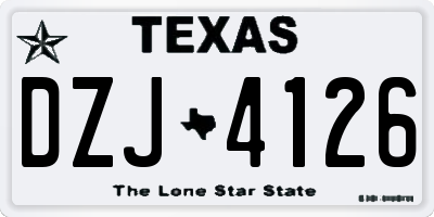 TX license plate DZJ4126