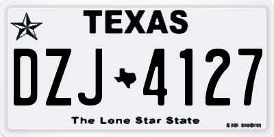 TX license plate DZJ4127