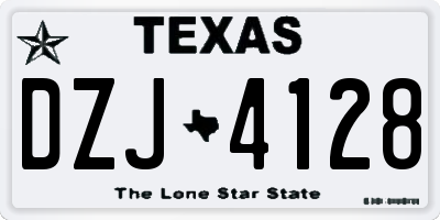 TX license plate DZJ4128