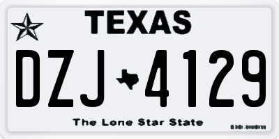 TX license plate DZJ4129