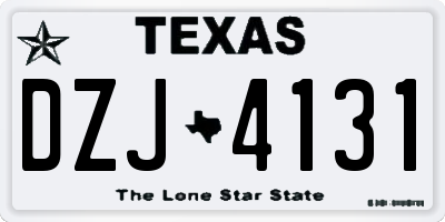 TX license plate DZJ4131