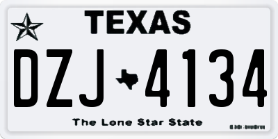 TX license plate DZJ4134