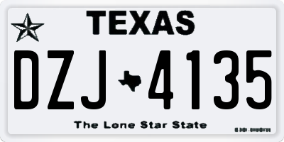 TX license plate DZJ4135