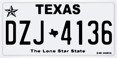TX license plate DZJ4136