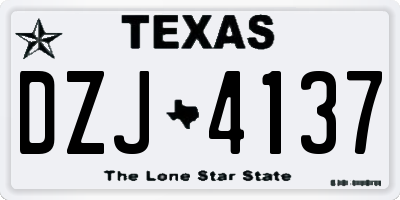 TX license plate DZJ4137
