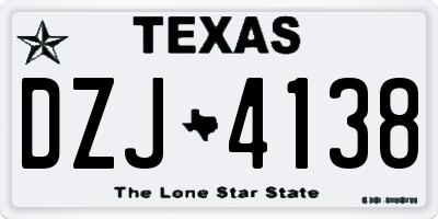 TX license plate DZJ4138