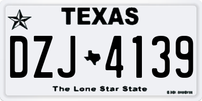 TX license plate DZJ4139