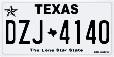 TX license plate DZJ4140