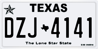 TX license plate DZJ4141