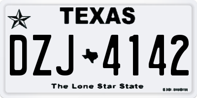 TX license plate DZJ4142