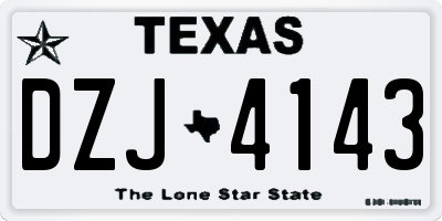 TX license plate DZJ4143