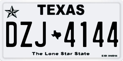 TX license plate DZJ4144