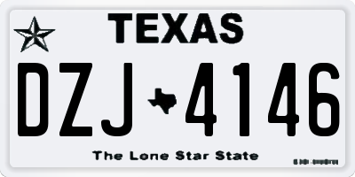 TX license plate DZJ4146
