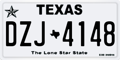 TX license plate DZJ4148