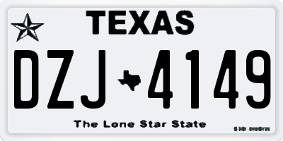TX license plate DZJ4149