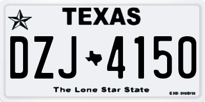 TX license plate DZJ4150