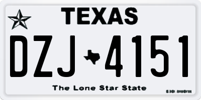 TX license plate DZJ4151