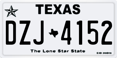 TX license plate DZJ4152
