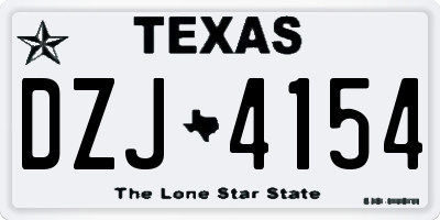 TX license plate DZJ4154