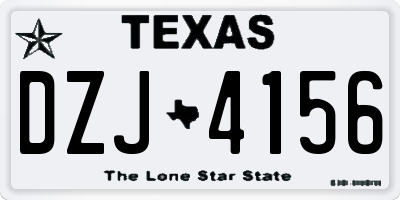 TX license plate DZJ4156