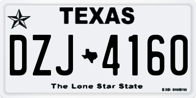 TX license plate DZJ4160