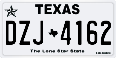 TX license plate DZJ4162