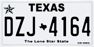 TX license plate DZJ4164
