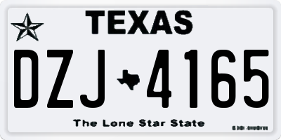 TX license plate DZJ4165