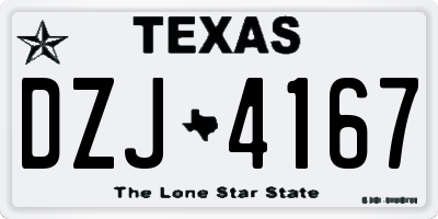 TX license plate DZJ4167