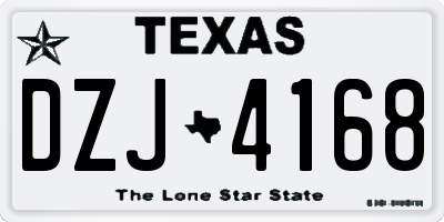 TX license plate DZJ4168