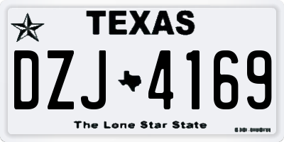 TX license plate DZJ4169