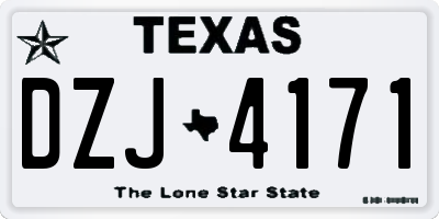 TX license plate DZJ4171