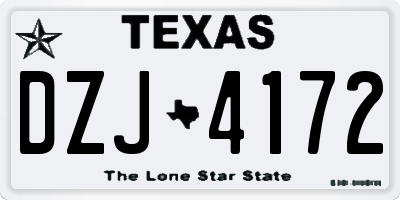 TX license plate DZJ4172