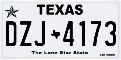 TX license plate DZJ4173