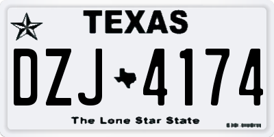 TX license plate DZJ4174
