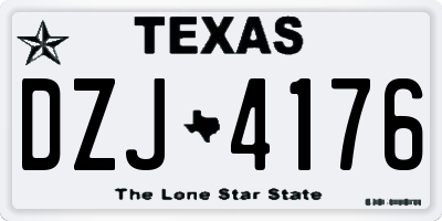 TX license plate DZJ4176