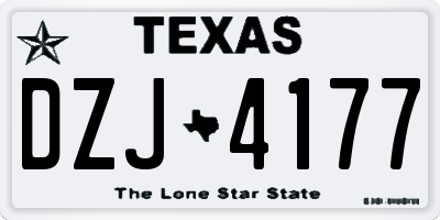 TX license plate DZJ4177