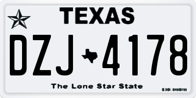 TX license plate DZJ4178